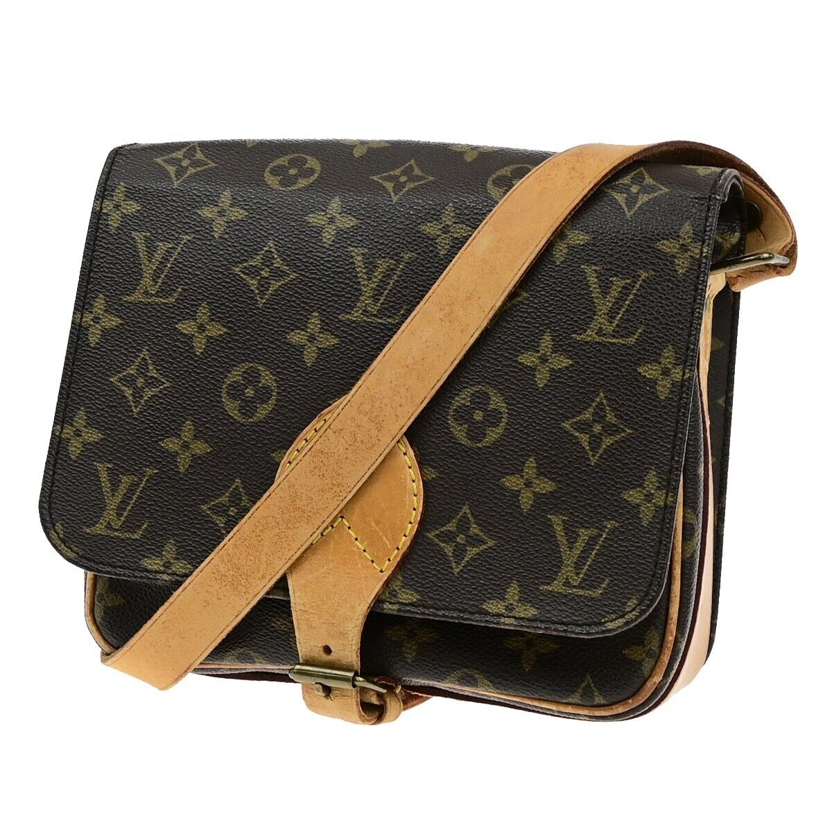 Louis Vuitton Cartouchiere Handbag Monogram Canvas, BROWN, CANVAS, Shoulder bag