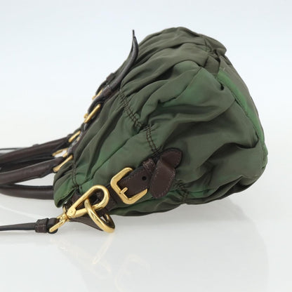Prada Gaufre Convertible Satchel Tessuto, KHAKI, NYLON, Handbag