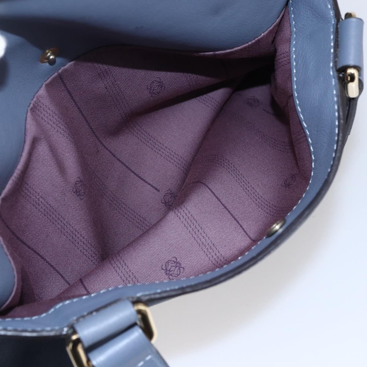 Loewe Anagram handbag Leather, BLUE, LEATHER, Handbag