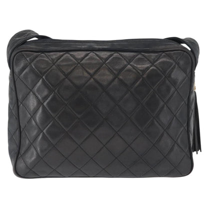 Chanel Vintage Front Pocket Camera Bag Leather, Black, Leather, Shoulder Bag