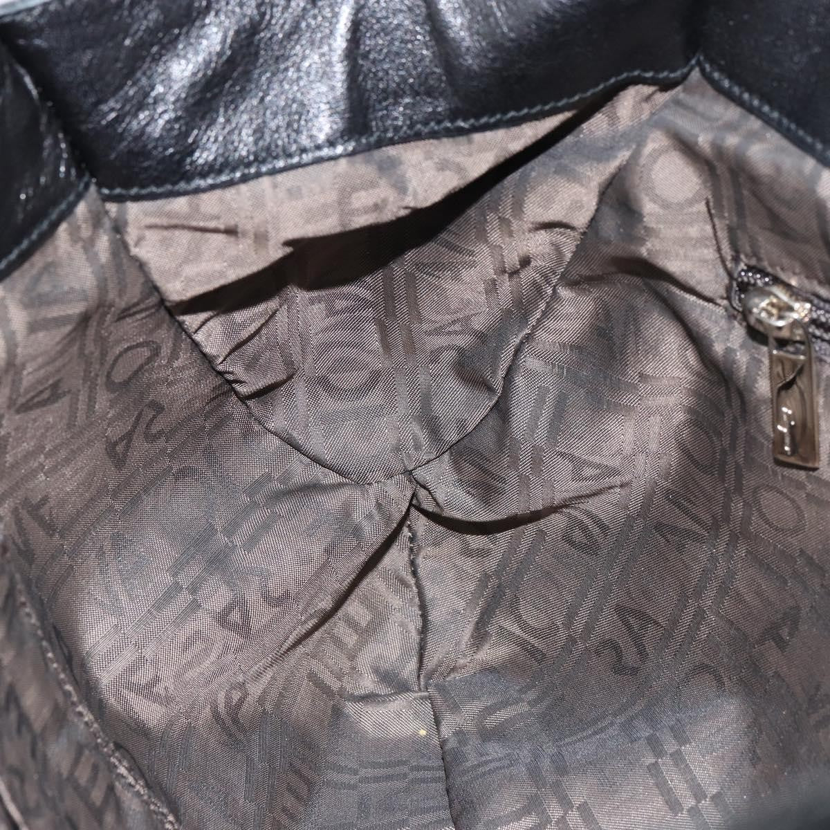 Salvatore Ferragamo Gancini Tote Patent leather, BLACK, PATENT_LEATHER, Tote bag