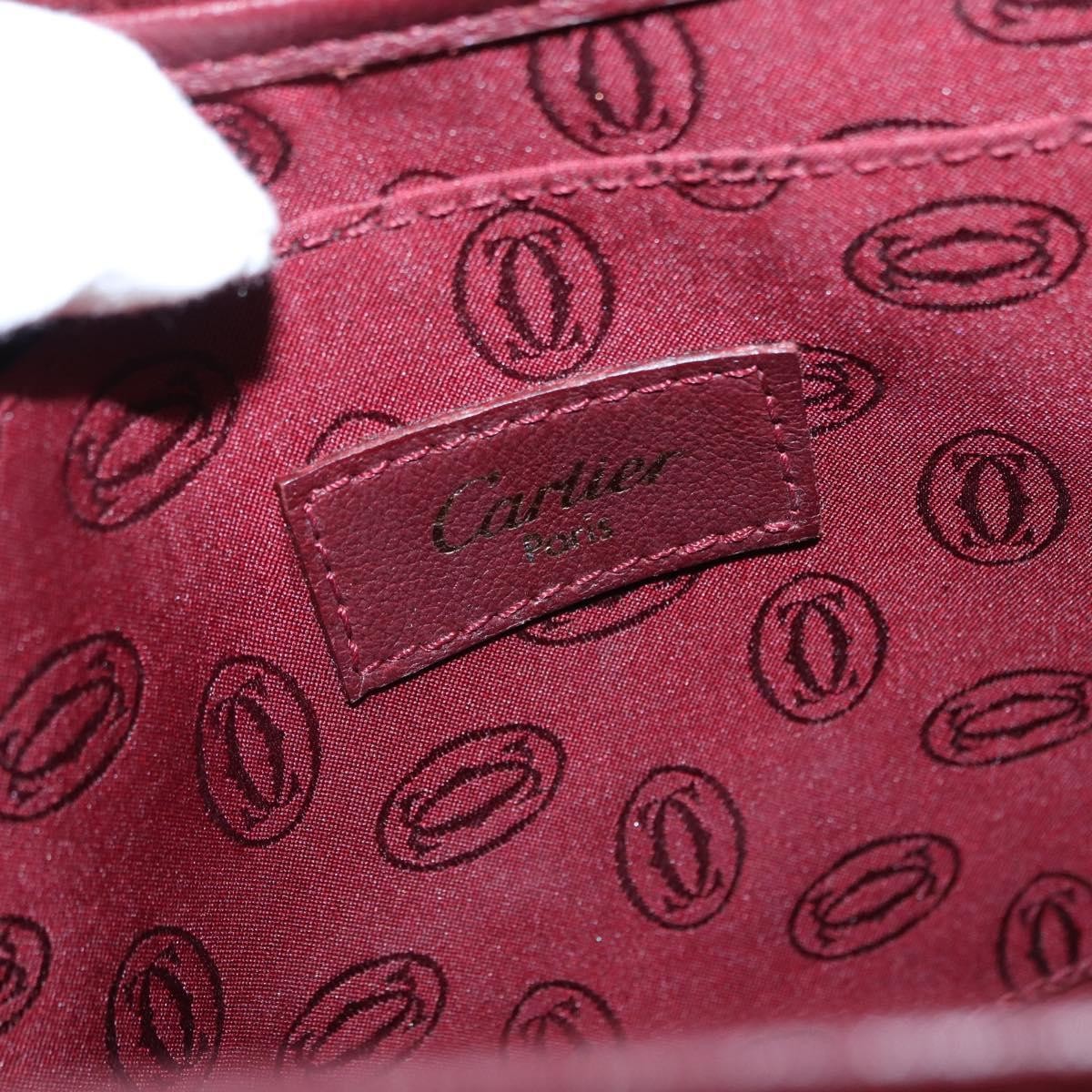 cartier Must de Cartier Shoulder Bag Leather, BURGUNDY, LEATHER, Shoulder bag
