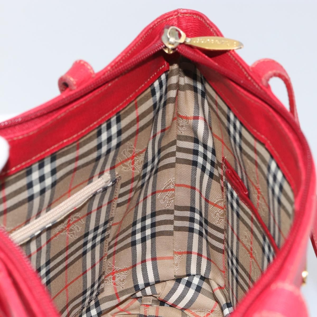 Burberry Vintage tote bag Leather, RED, LEATHER, Tote bag
