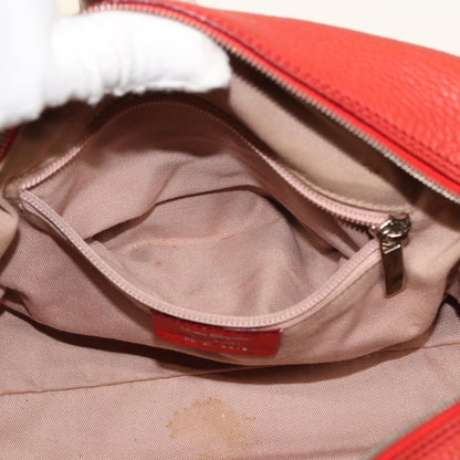 Salvatore Ferragamo Gancini Buckle Shoulder Bag Leather, RED, LEATHER, Handbag