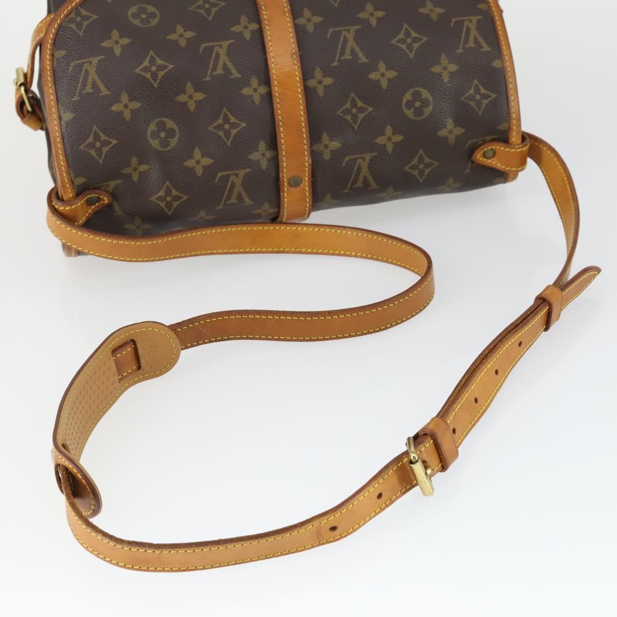 Louis Vuitton Saumur Handbag Monogram Canvas, BROWN, CANVAS, Shoulder bag