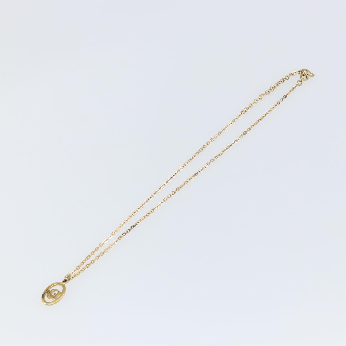 Christian Dior Round Logo Pendant Necklace Metal, GOLD, METAL, Necklace