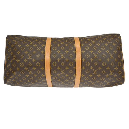 Louis Vuitton Keepall Bag Monogram Canvas, BROWN, CANVAS, Travel bag