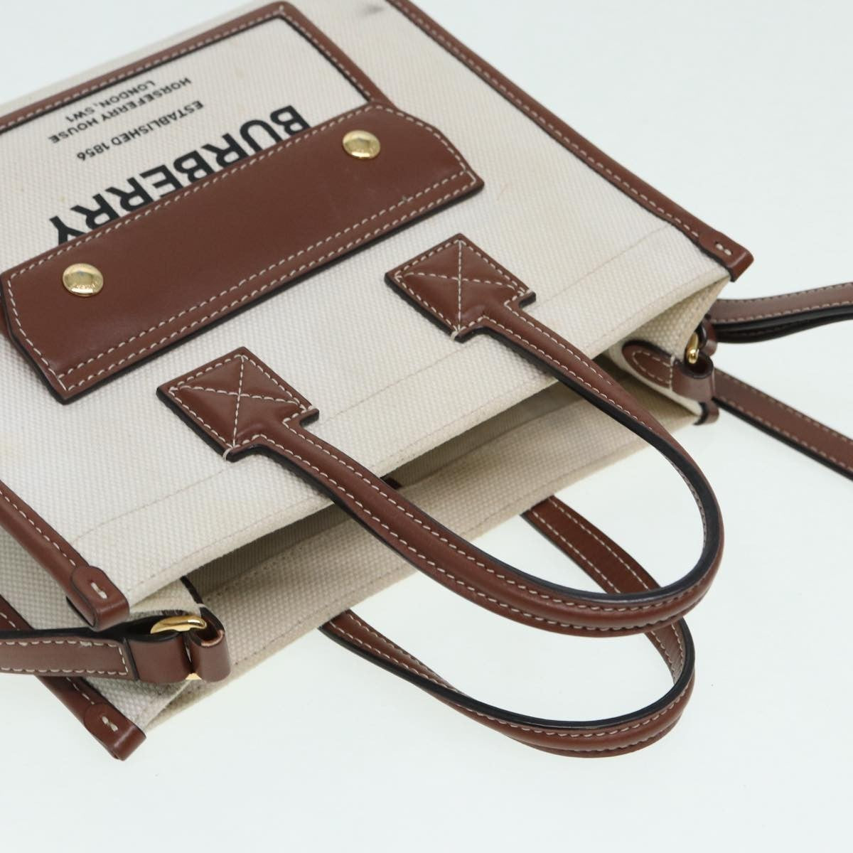 Burberry Logo Zip Wristlet Pouch Nylon, BROWN, CANVAS, Clutche & pouche