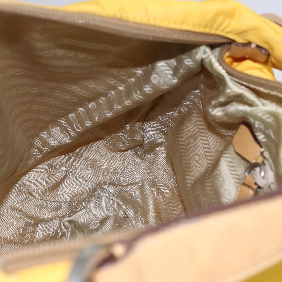 Prada Vintage Shoulder Bag Tessuto, Yellow, Nylon, Shoulder Bag