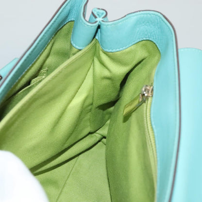 Salvatore Ferragamo Virna Satchel Leather, TURQUOISE, LEATHER, Handbag