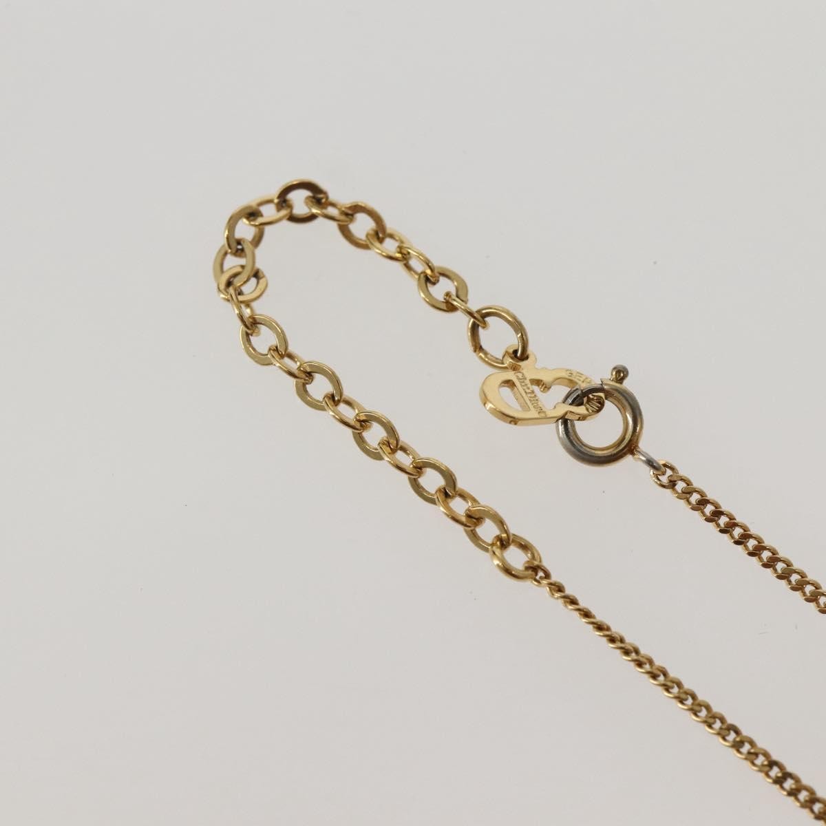 Christian Dior CD Pendant Necklace Metal and Crystals, GOLD, METAL, Necklace