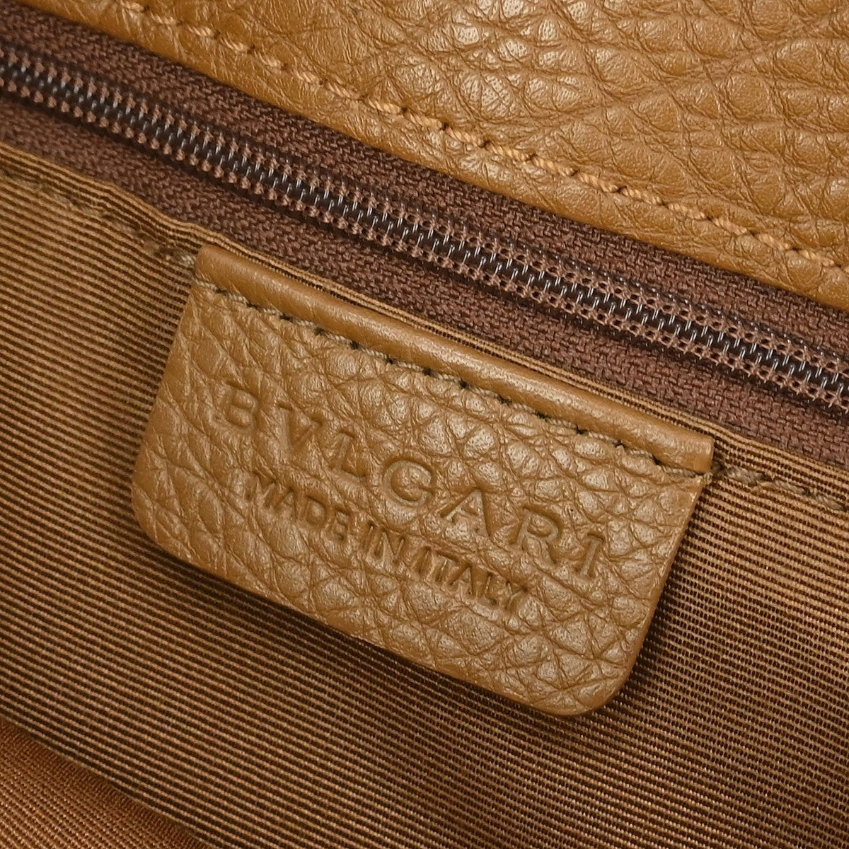 Bvlgari Logomania Handbag Canvas, Brown, Canvas, Handbag