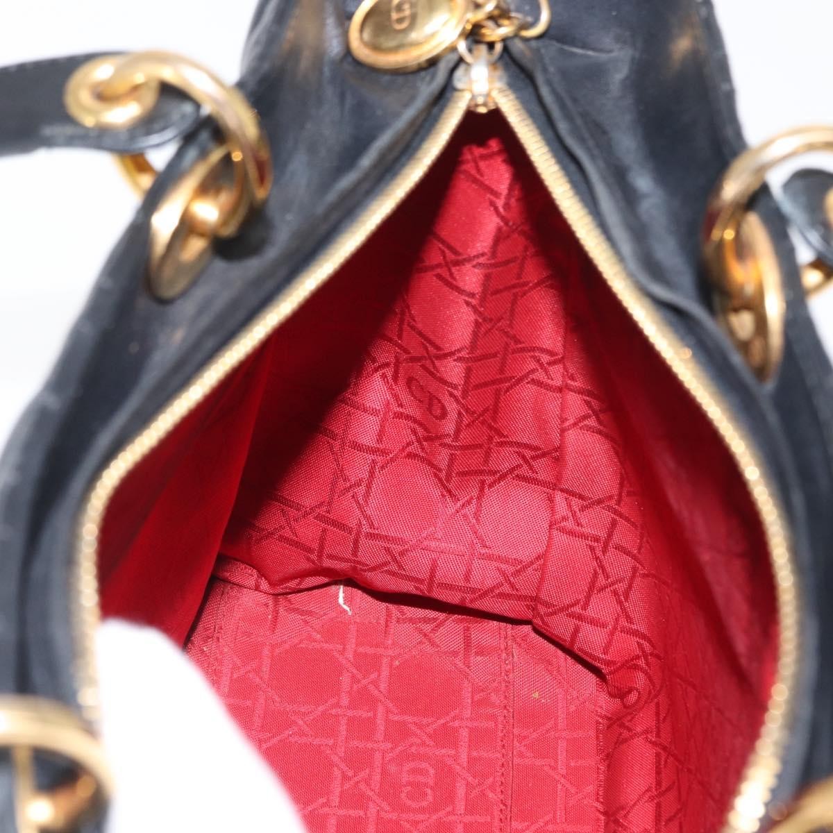 Christian Dior Vintage Lady Dior Bag Cannage Quilt Lambskin, BLACK, LEATHER, Tote bag