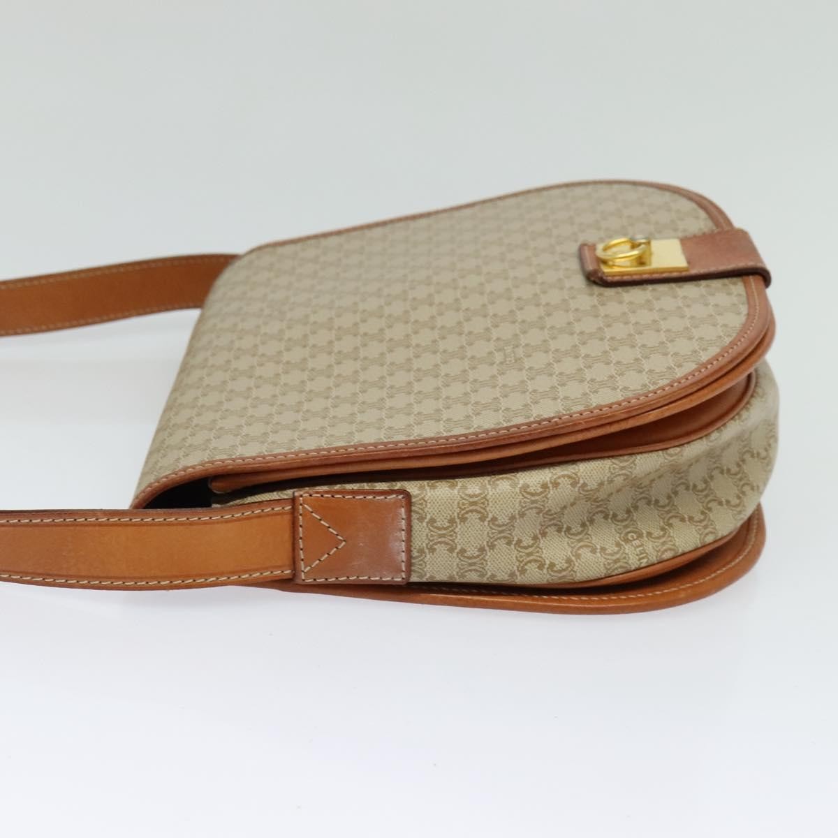 Celine Macadam Shoulder Bag PVC Leather, BEIGE, CANVAS, Shoulder bag