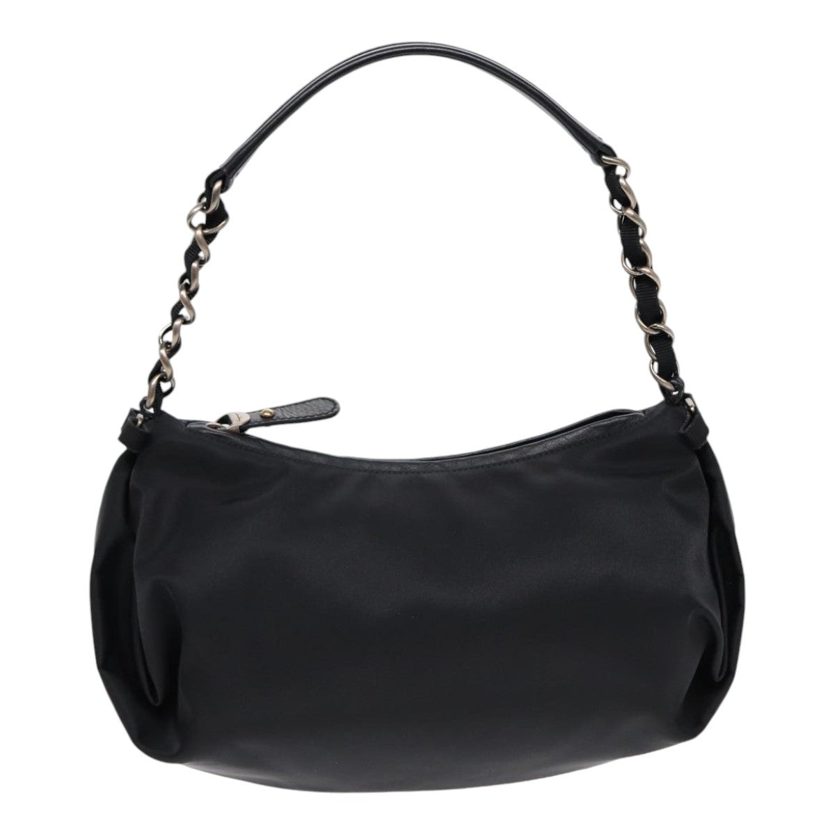 Salvatore Ferragamo Vintage Chain Shoulder Bag Nylon, BLACK, NYLON, Shoulder bag
