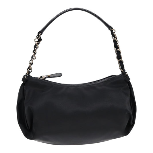 Salvatore Ferragamo Vintage Chain Shoulder Bag Nylon, BLACK, NYLON, Shoulder bag