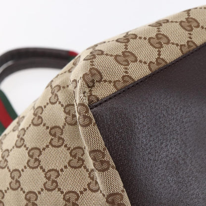 Gucci Web Zip Tote GG Canvas, BEIGE, CANVAS, Handbag