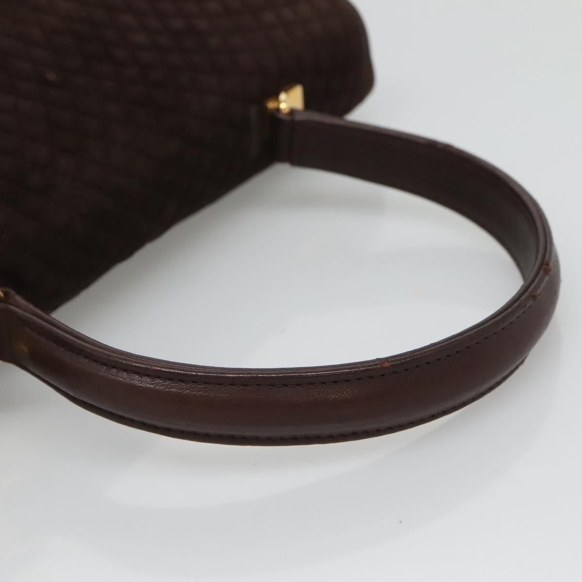 Bally Vintage Handbag Quilted suede, BROWN, SUEDE, Handbag