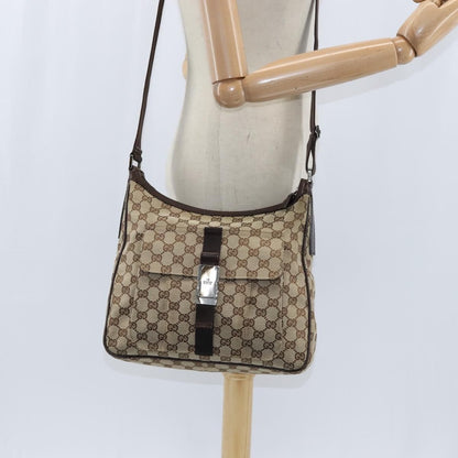 Gucci Front Pocket Messenger Bag GG Canvas, BEIGE, CANVAS, Shoulder bag