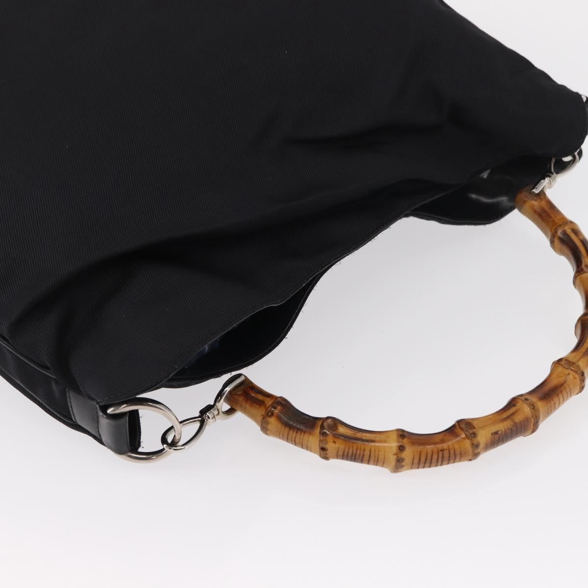 Gucci Vintage Bamboo Shoulder Bag Canvas, BLACK, CANVAS, Shoulder bag