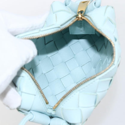 Bottega Veneta Loop Crossbody Bag Intrecciato Nappa, Blue, Leather, Shoulder Bag