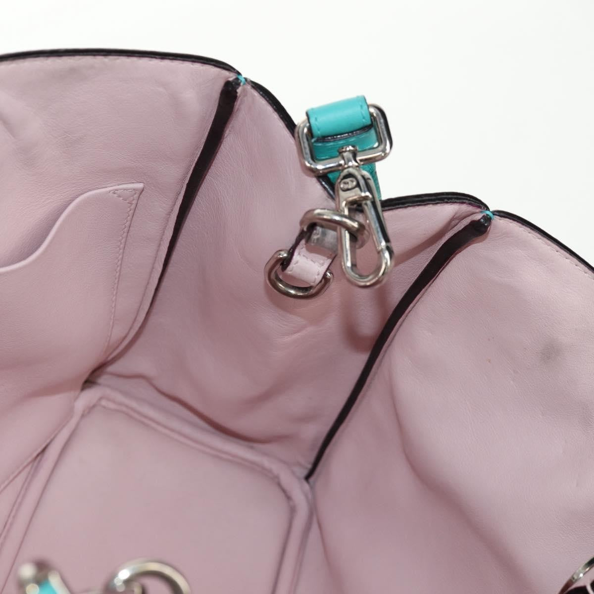 Christian Dior Diorissimo Tote Pebbled Leather, TURQUOISE, LEATHER, Tote bag