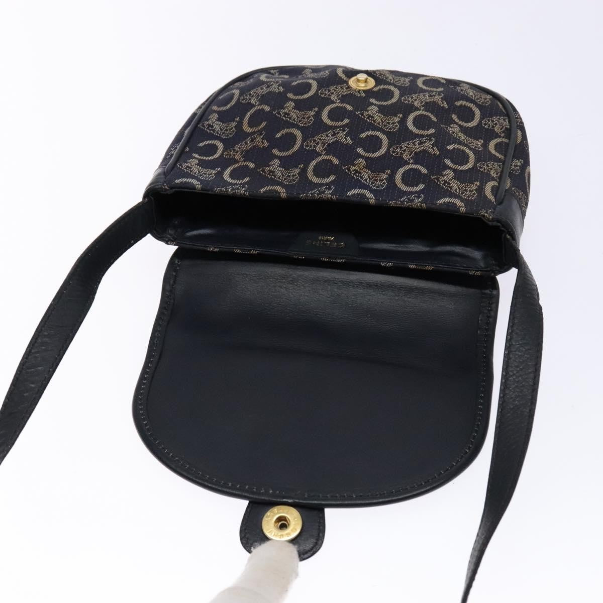 Celine C Sulky Shoulder bag Canvas and Leather, NAVY, CANVAS, Shoulder bag