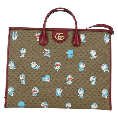 Gucci Doraemon Tote Printed Mini GG Coated Canvas, Beige, Canvas, Tote Bag