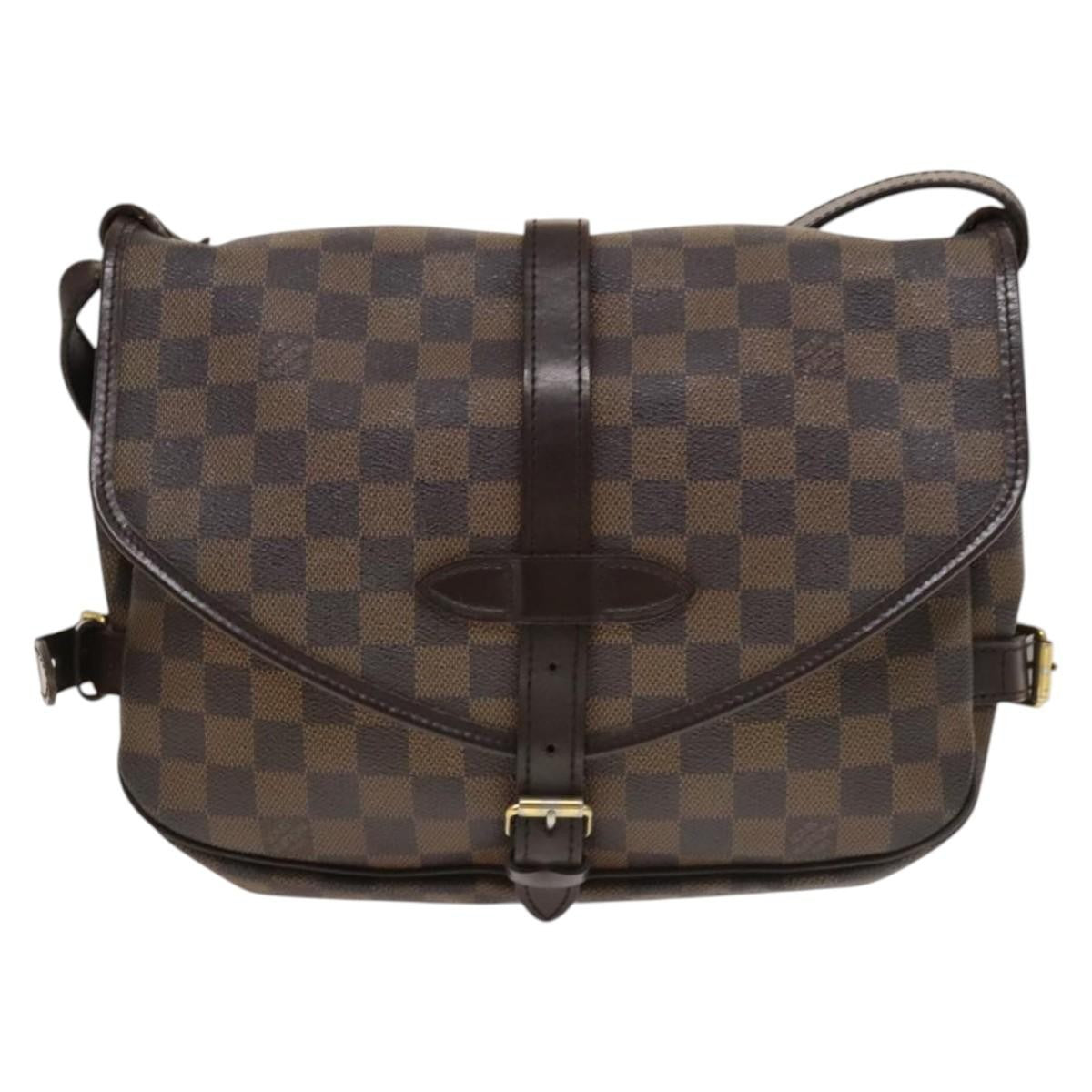 Louis Vuitton Saumur Handbag Damier, BROWN, CANVAS, Handbag