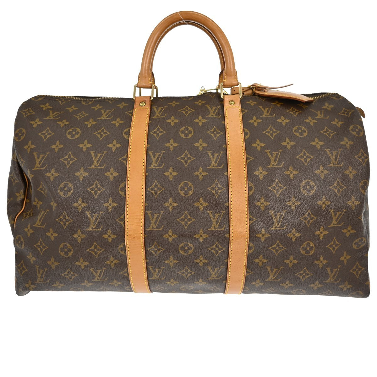 Louis Vuitton Keepall Bag Monogram Canvas, BROWN, CANVAS, Travel bag