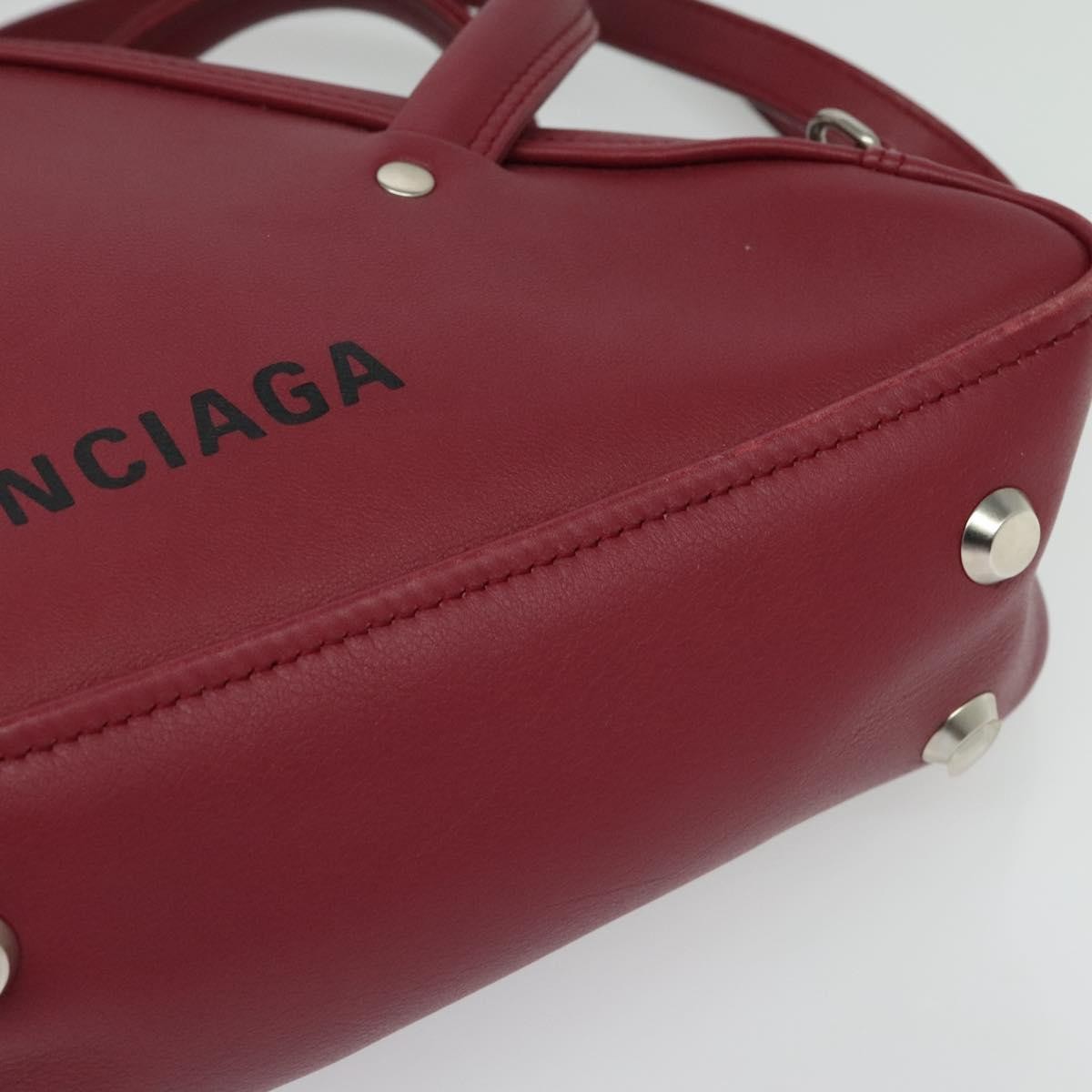 Balenciaga Triangle Duffle Bag Leather, RED, LEATHER, Handbag