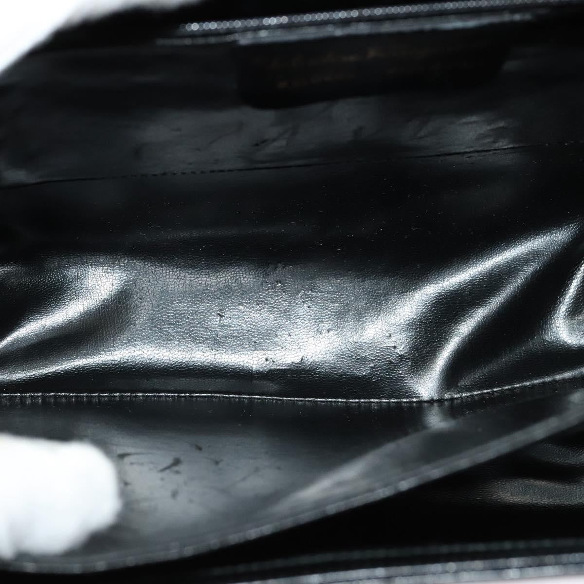 Salvatore Ferragamo Gancini Convertible Top Handle Bag Leather, BLACK, LEATHER, Handbag