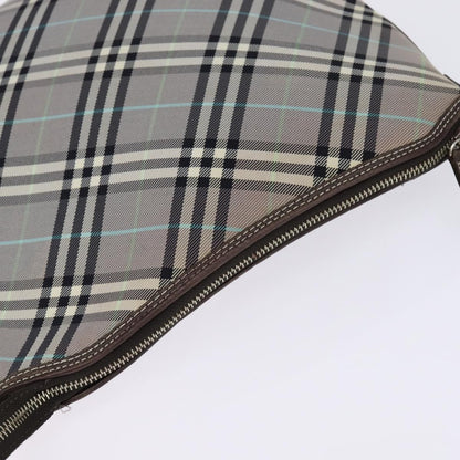 Burberry Nova Check Blue Label Canvas, Gray, Nylon, Shoulder Bag