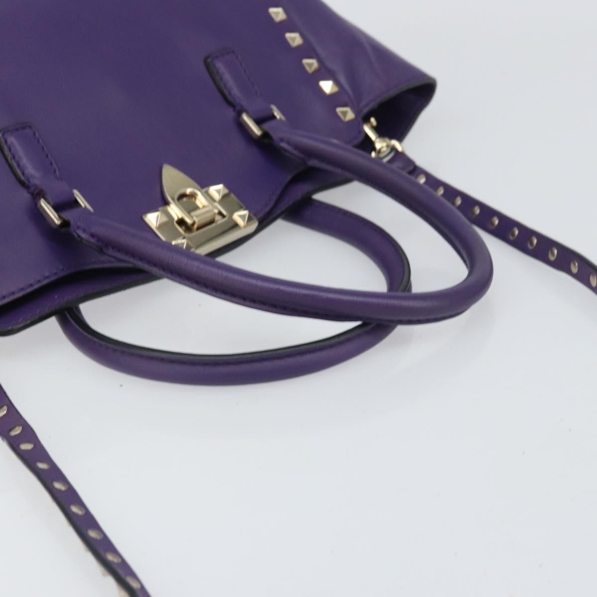 Valentino Garavani Rockstud Tote Rigid Leather, PURPLE, LEATHER, Tote bag