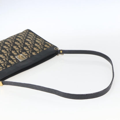 Christian Dior Vintage Trotter Shoulder Bag Canvas, NAVY, CANVAS, Shoulder bag