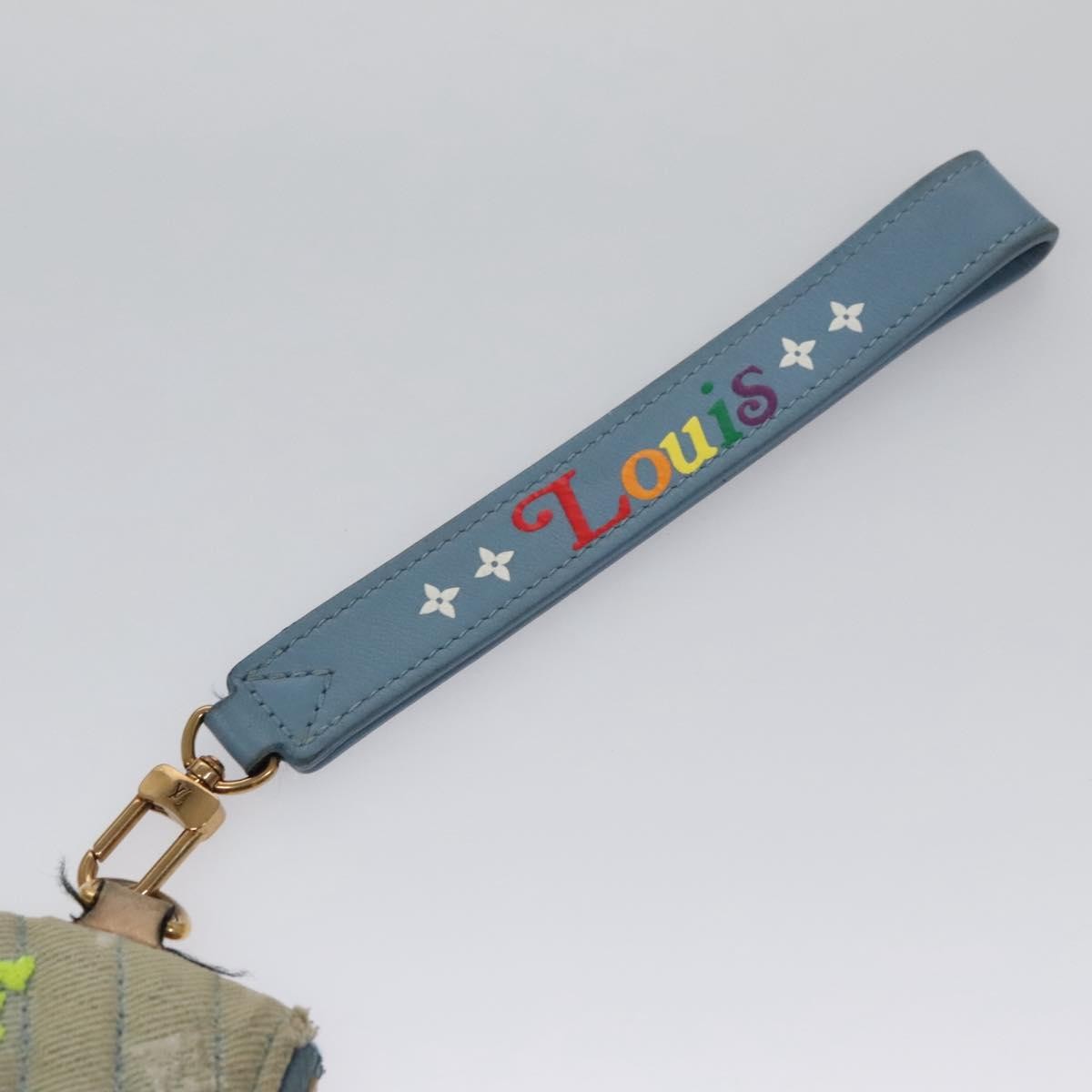 Louis Vuitton New Wave Zipped Pochette Monogram Embroidered Quilted Denim, BLUE, DENIM_JEANS, Clutche & pouche