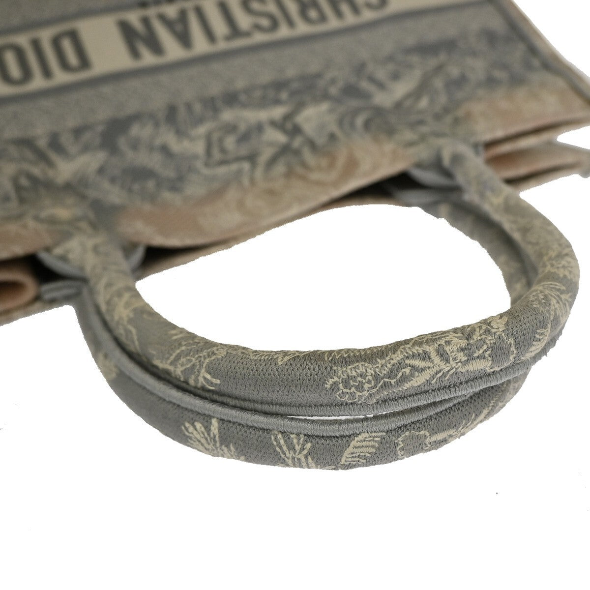 Christian Dior Book Tote Embroidered Canvas, GRAY, CANVAS, Tote bag