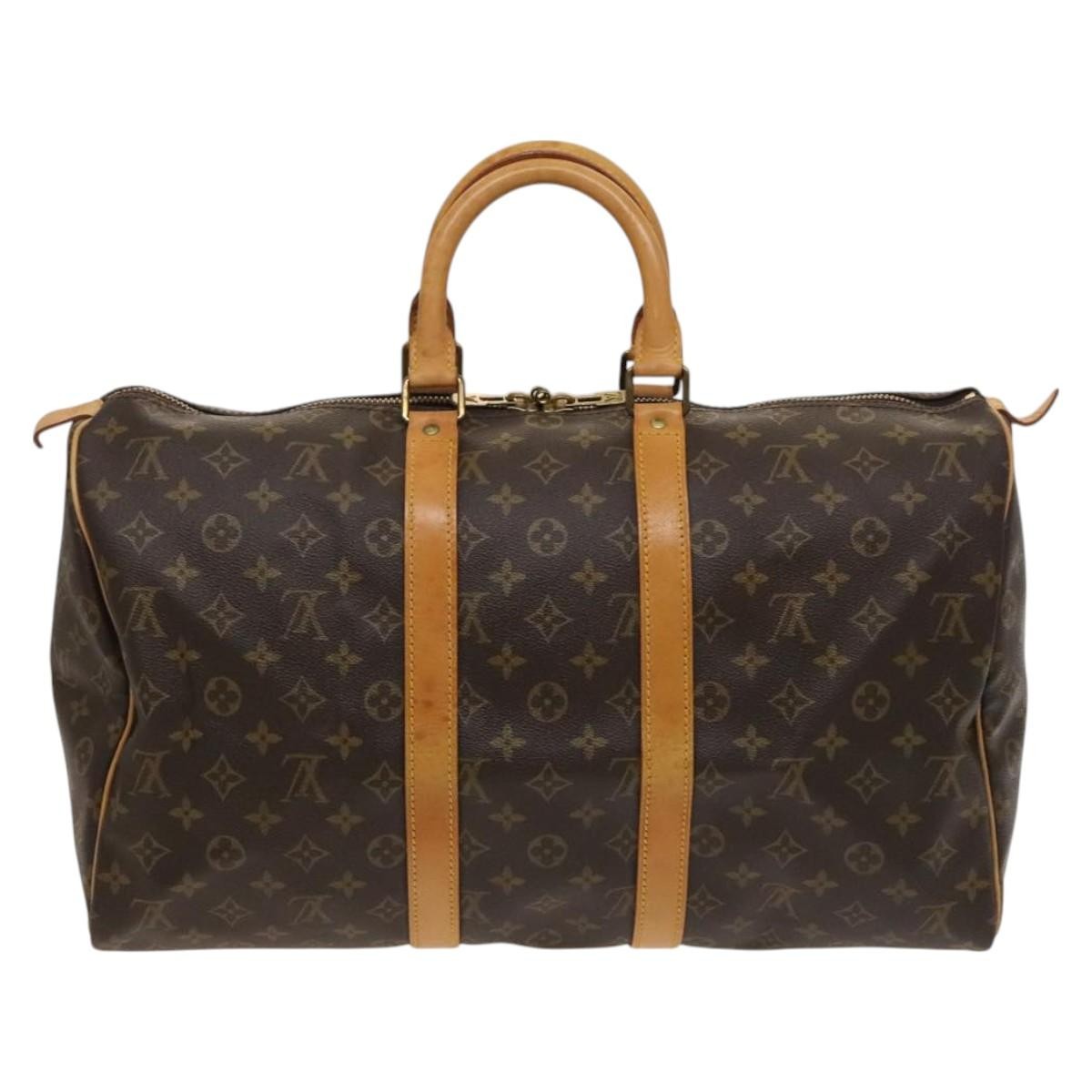 Louis Vuitton Keepall Bag Monogram Canvas, BROWN, CANVAS, Travel bag