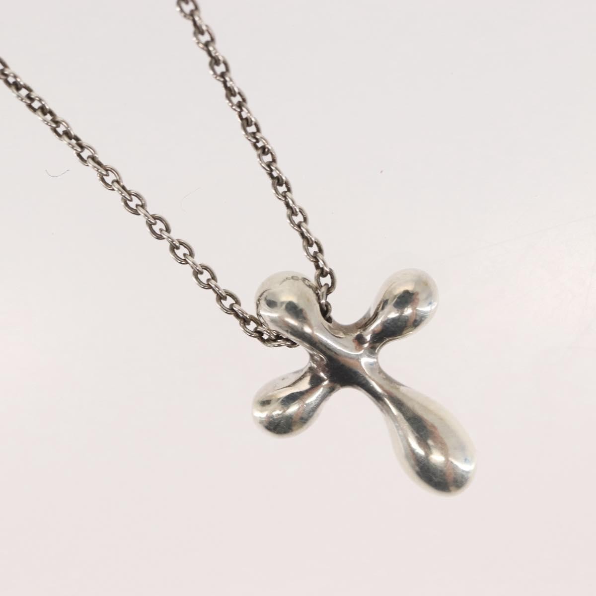 Tiffany & Co. Elsa Peretti Cross Pendant Necklace Sterling Silver, SILVER, SILVER, Necklace