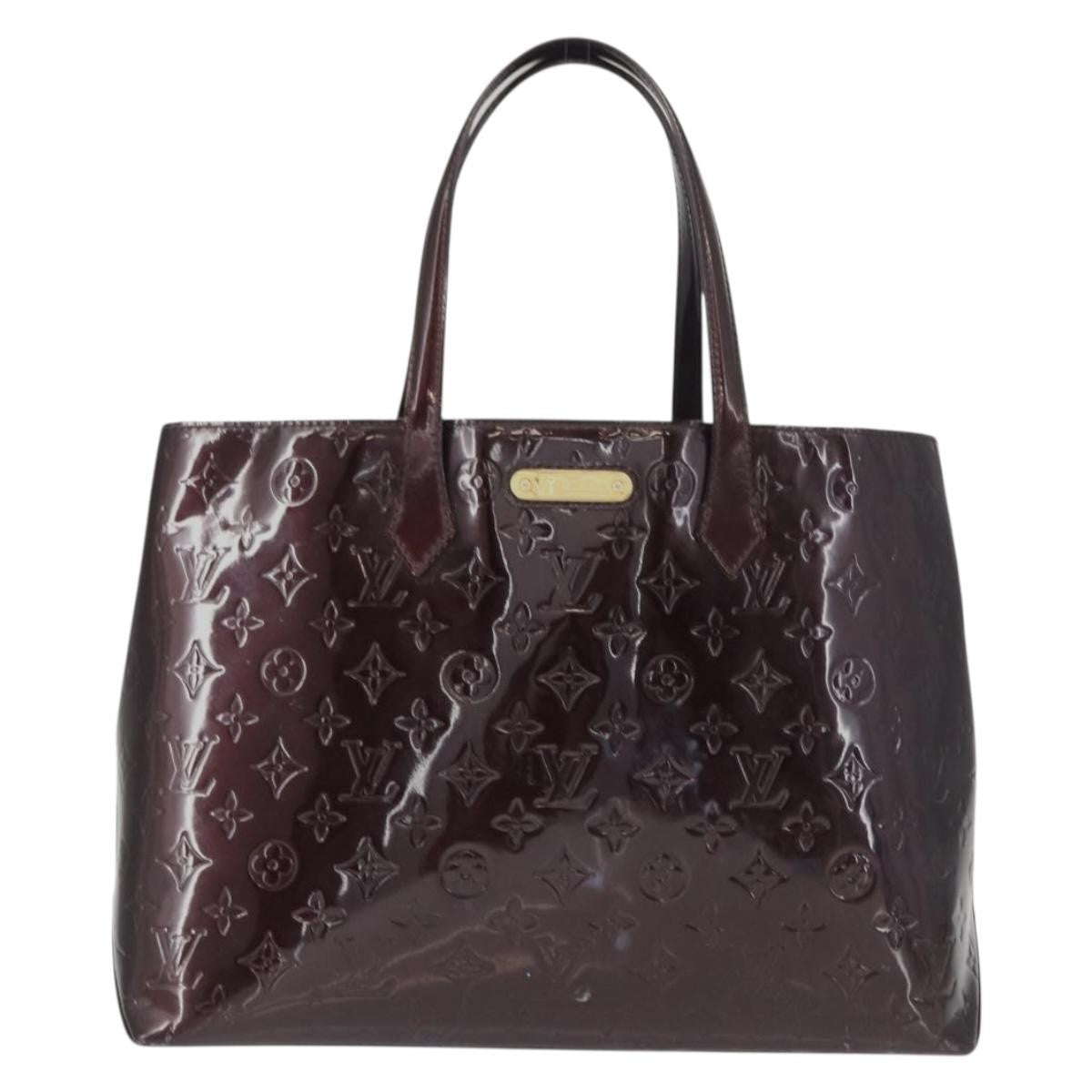 Louis Vuitton Wilshire Handbag Monogram Vernis, PURPLE, PATENT_LEATHER, Handbag