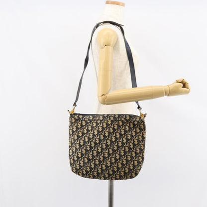 Christian Dior Vintage Trotter Shoulder Bag Canvas, NAVY, CANVAS, Shoulder bag