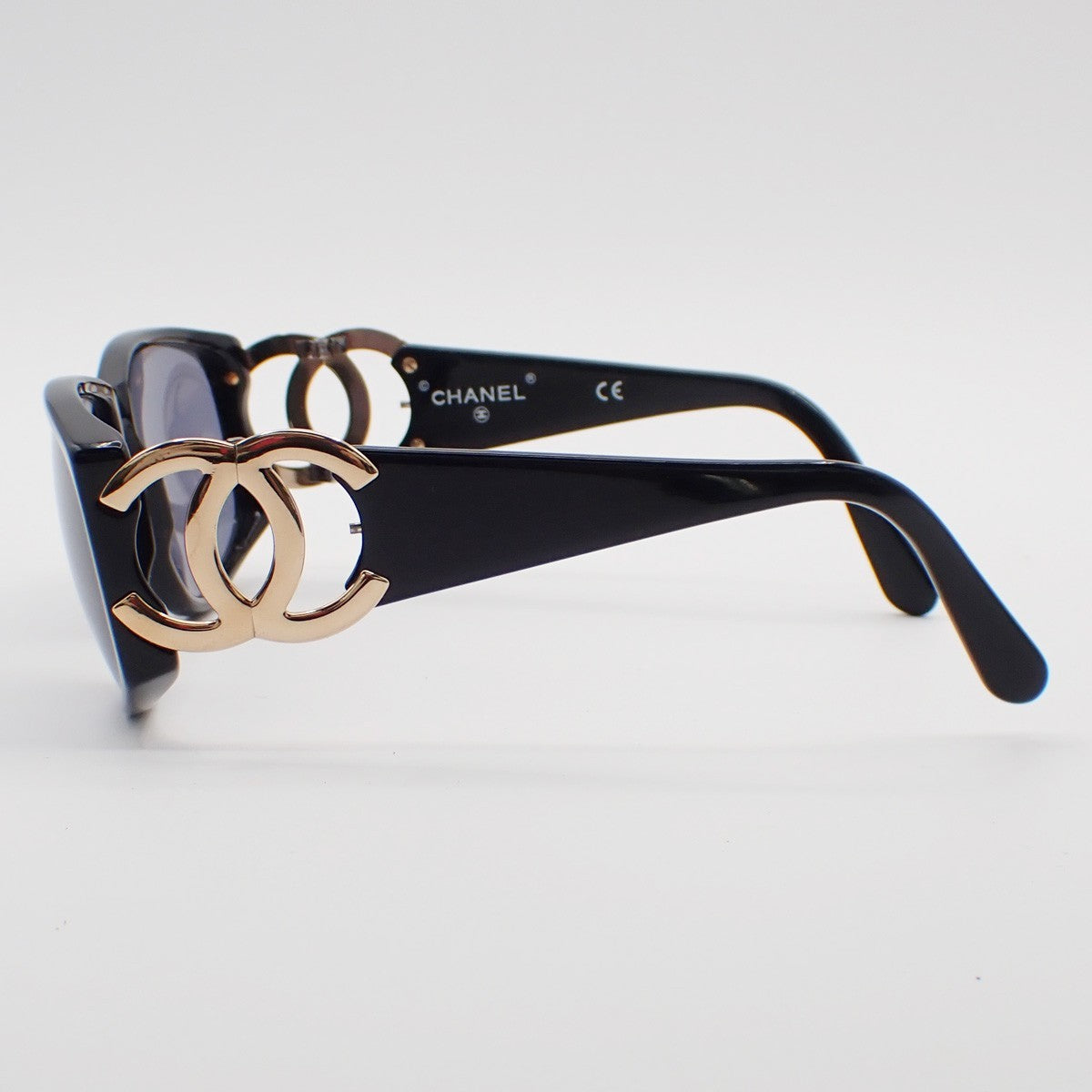 Chanel Logo CC Sunglasses Plastic, Black, Plastic, Sunglasses