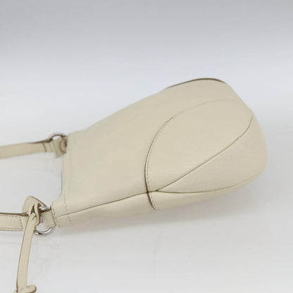 Salvatore Ferragamo Gancini Shoulder Bag Leather, WHITE, LEATHER, Shoulder bag