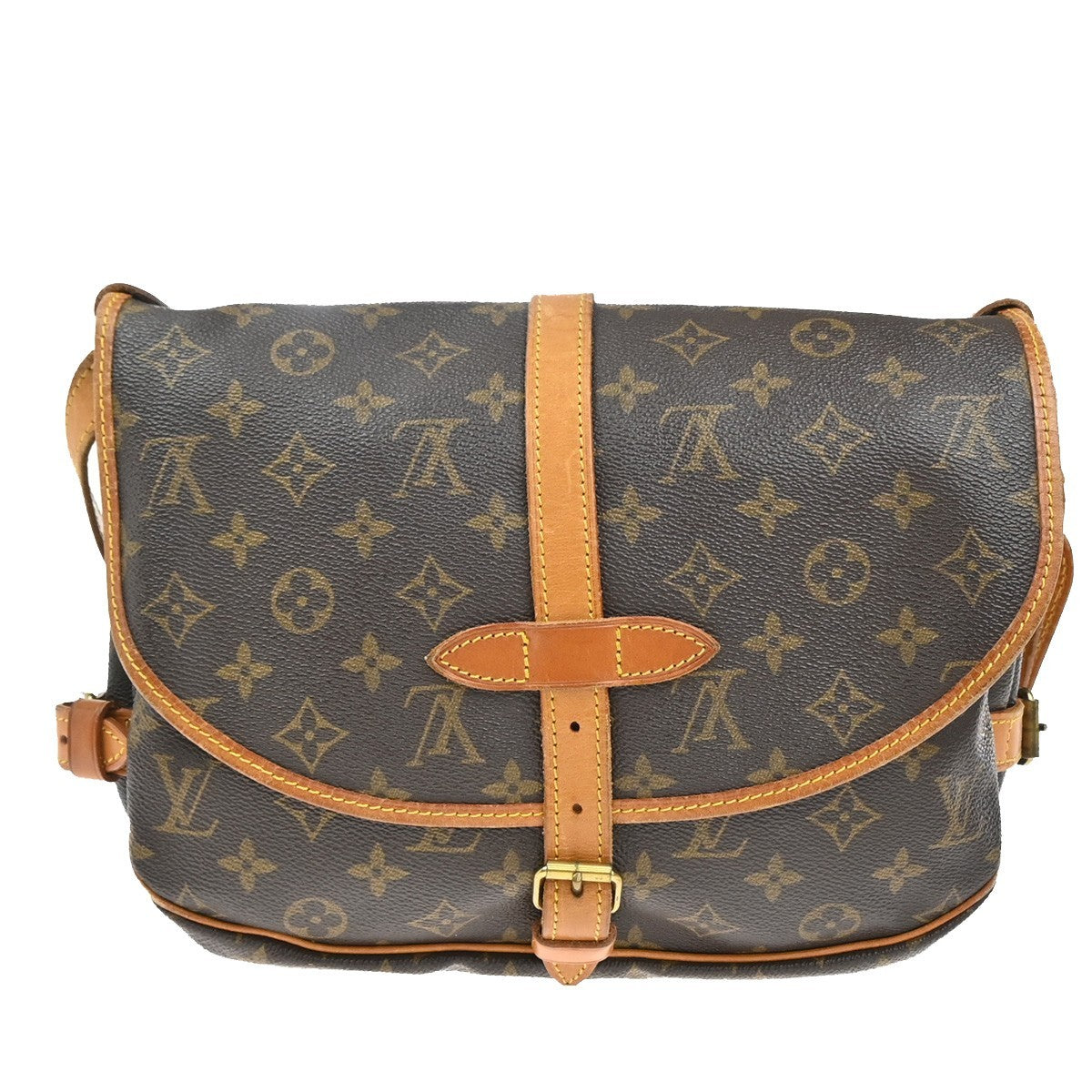 Louis Vuitton Saumur Handbag Monogram Canvas, BROWN, CANVAS, Shoulder bag