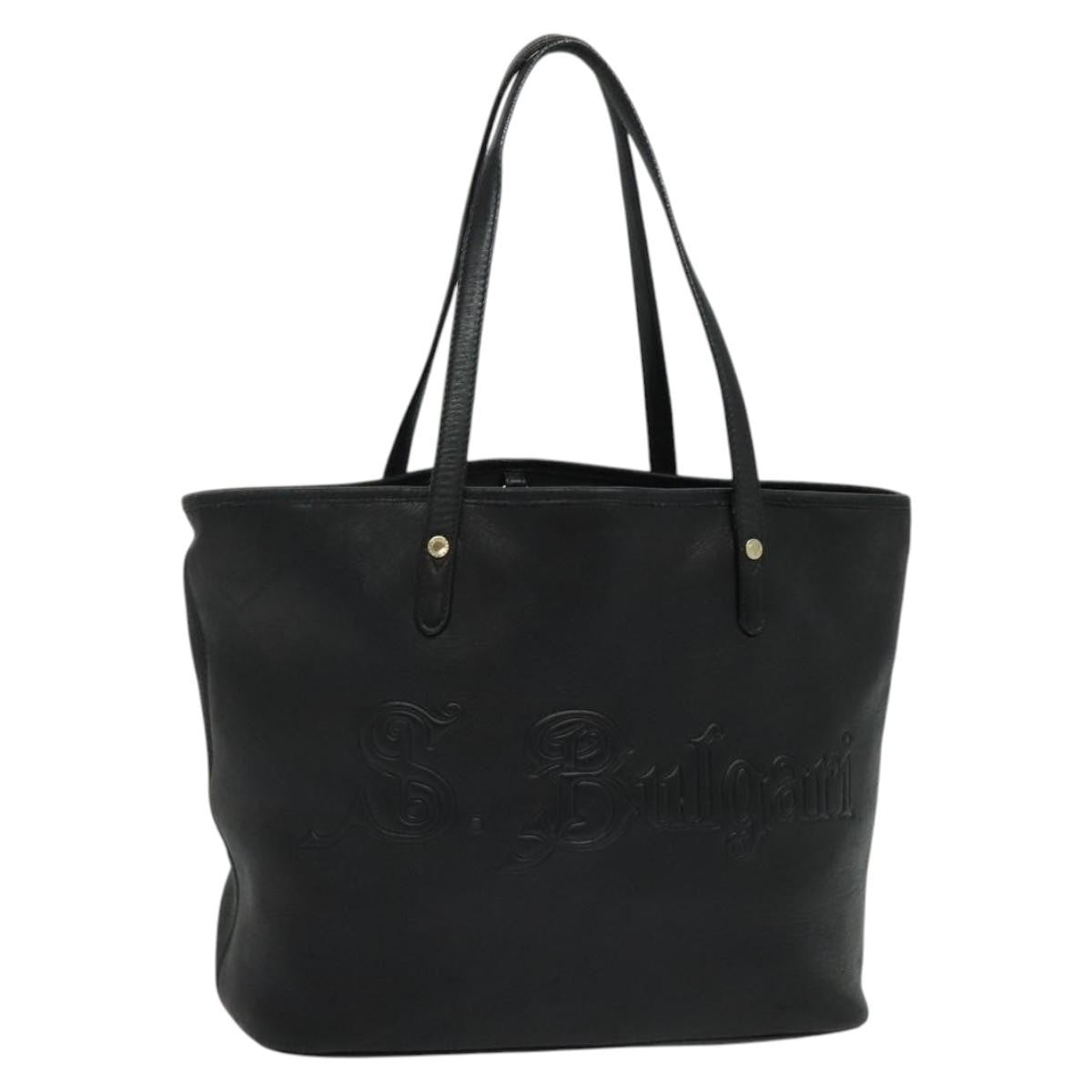 Bvlgari Tote Sotirio Leather, BLACK, LEATHER, Tote bag