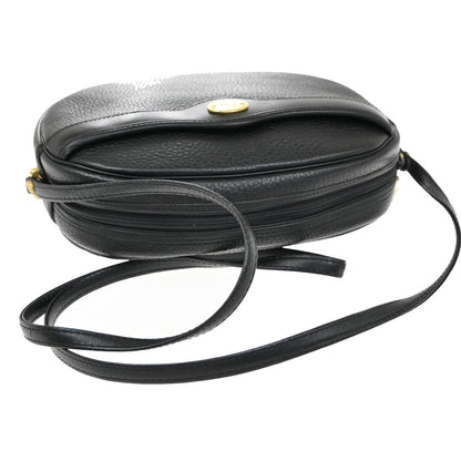 Christian Dior Vintage CD Logo Shoulder Bag Leather, BLACK, LEATHER, Shoulder bag