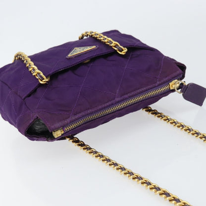 Prada Re-Edition 1995 Chain Tote Quilted Re-Nylon, Purple, Nylon, Shoulder Bag