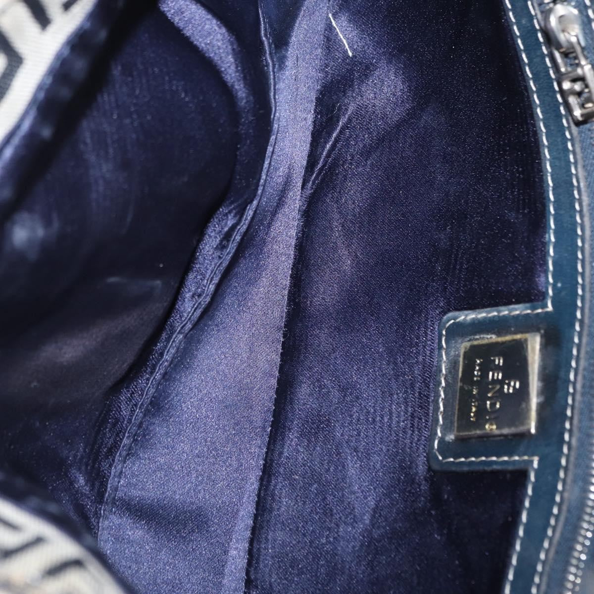 Fendi Baguette Bag Zucchino Canvas, NAVY, CANVAS, Shoulder bag