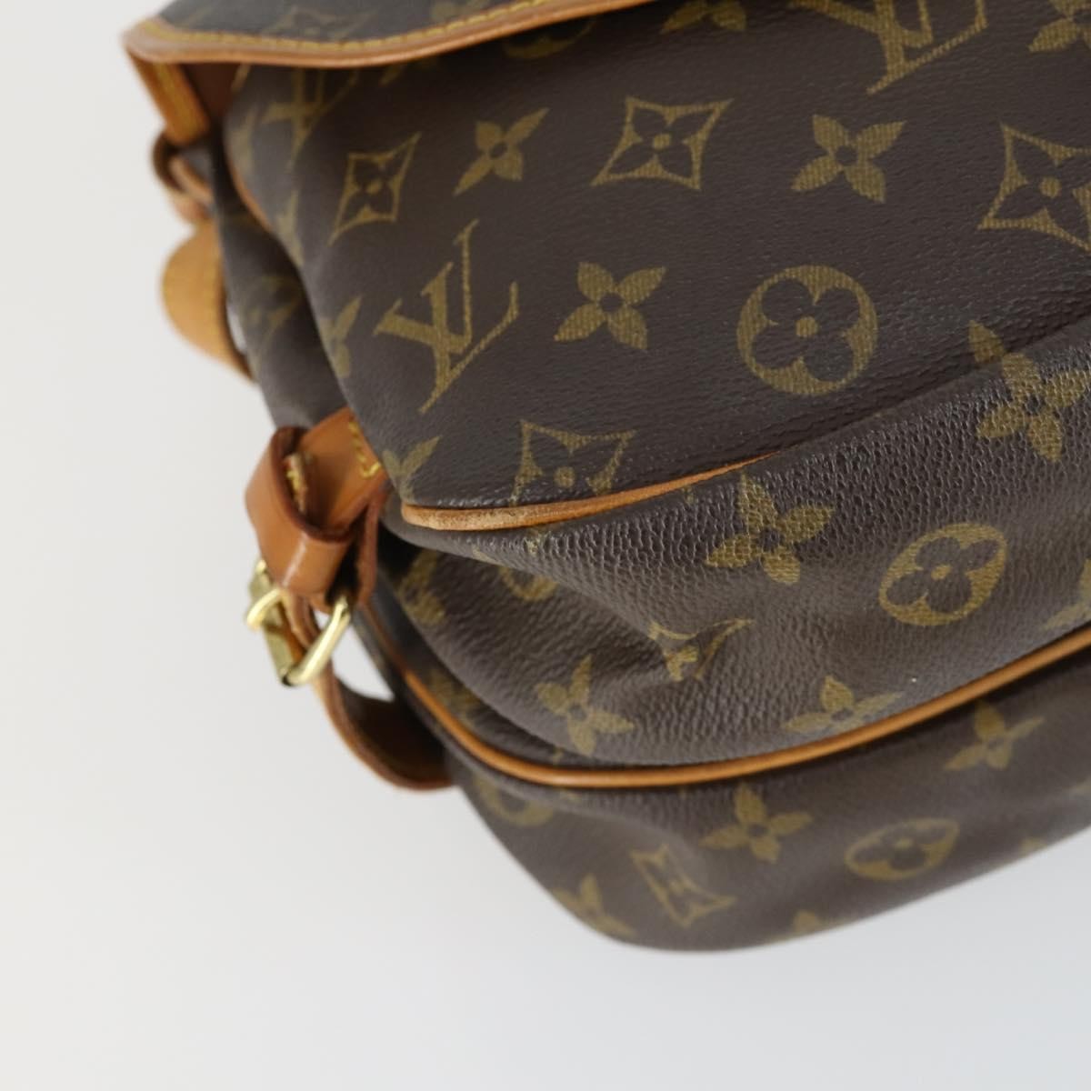 Louis Vuitton Saumur Handbag Monogram Canvas, BROWN, CANVAS, Shoulder bag