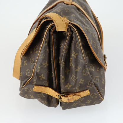 Louis Vuitton Saumur Handbag Monogram Canvas, BROWN, CANVAS, Shoulder bag